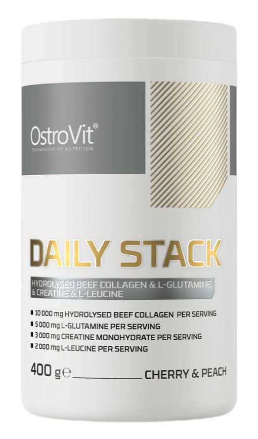 OstroVit - Daily Stack, Körsbär & Persika - 400g | HälsokostAllt-i-ett kosttillskottGainers och kolhydrater | Apoteka