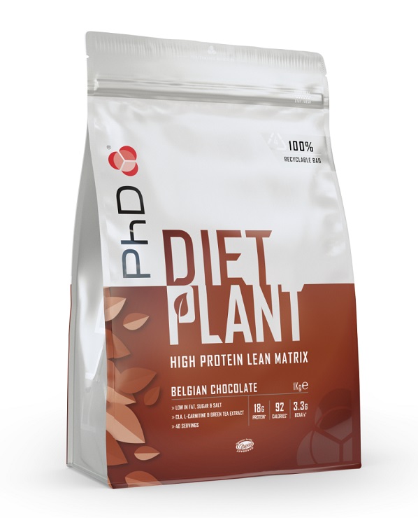 PhD - Diet Plant Belgisk Choklad, 1000g | Veganska produkterHälsokostGainers och kolhydrater | Apoteka