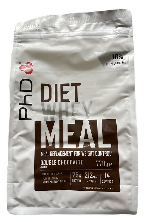 PhD - Diet Whey Meal, Dubbel Choklad, 770g | Vitaminer och MineralerVeganska produkterViktkontrollHälsokostProteinerVassleproteinGainers och kolhydraterFitness och träningSundhedsfødevarer | Apoteka