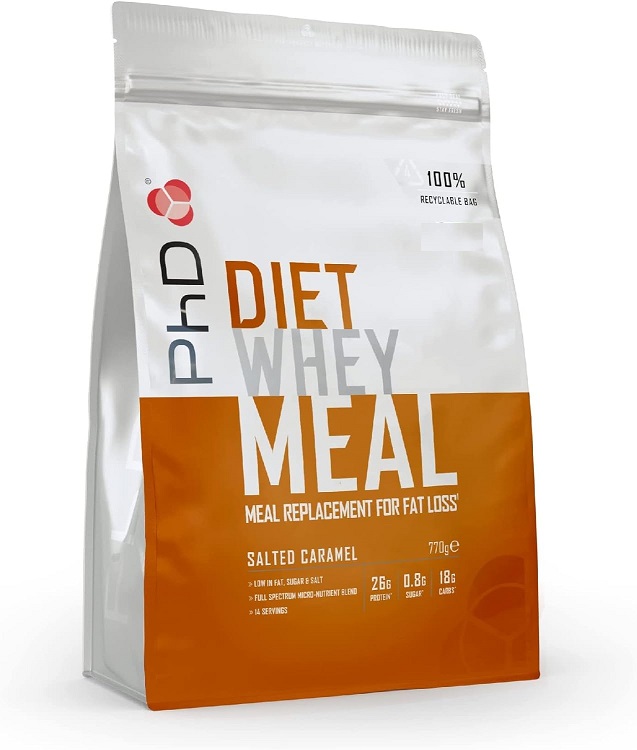 PhD - Diet Whey Meal, Saltad Karamell, 770g | Vitaminer och MineralerVeganska produkterViktkontrollHälsokostProteinerVassleproteinGainers och kolhydraterFitness och träningSundhedsfødevarer | Apoteka
