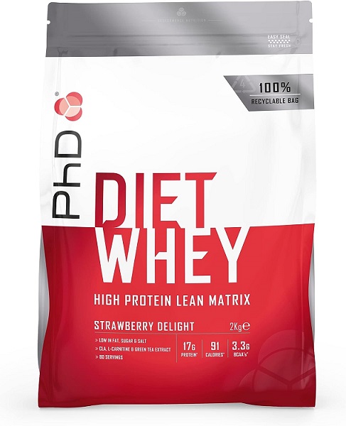 PhD - Diet Whey, Strawberry Delight, 2000g | HälsokostProteinerProteinmatrisVassleproteinFitness och träningNötköttsprotein | Apoteka