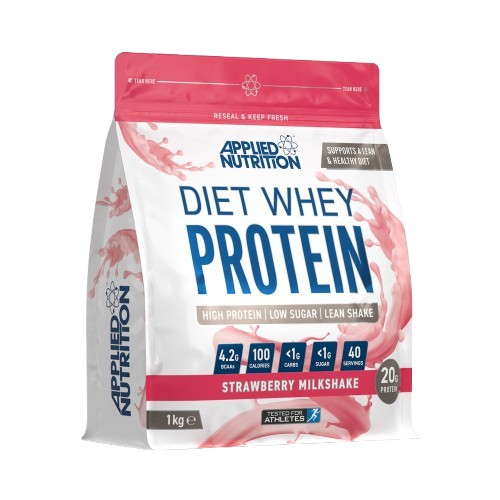 Applied Nutrition - Diet Whey, Jordgubb Milkshake, 1000g | ViktkontrollHälsokostVassleproteinAllt-i-ett kosttillskott | Apoteka