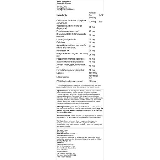Health Thru Nutrition - Digest Aid, 60 vegetabiliska kapslar - Bild 2