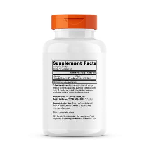 Doctor's Best - Ubiquinol med Kaneka, 200 mg, 120 mjuka kapslar - Bild 4