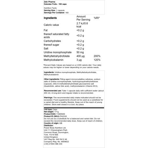 Zein Pharma - Doloctan Forte, 160 kapslar - Bild 2