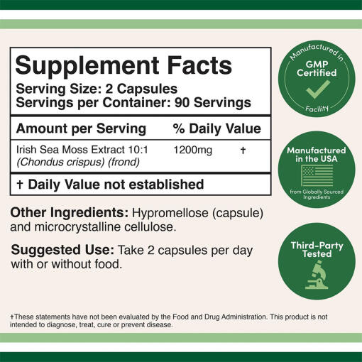 Double Wood Supplements - Irländsk Sjömos (180 kapslar) - Bild 2