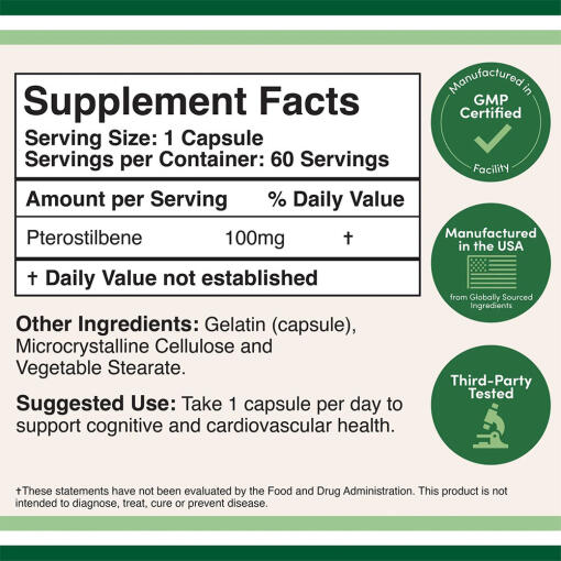 Double Wood Supplements - Pterostilben (60 kapslar) - Bild 2