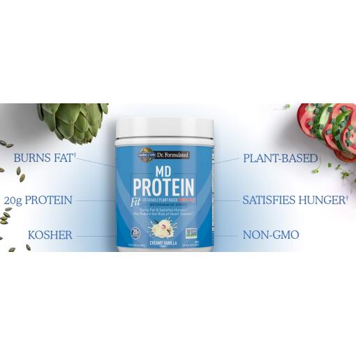 Garden of Life Dr. Formulated MD Protein FIT – Hållbart Växtbaserat Proteinpulver, Krämig Vanilj – 605 g - Bild 8