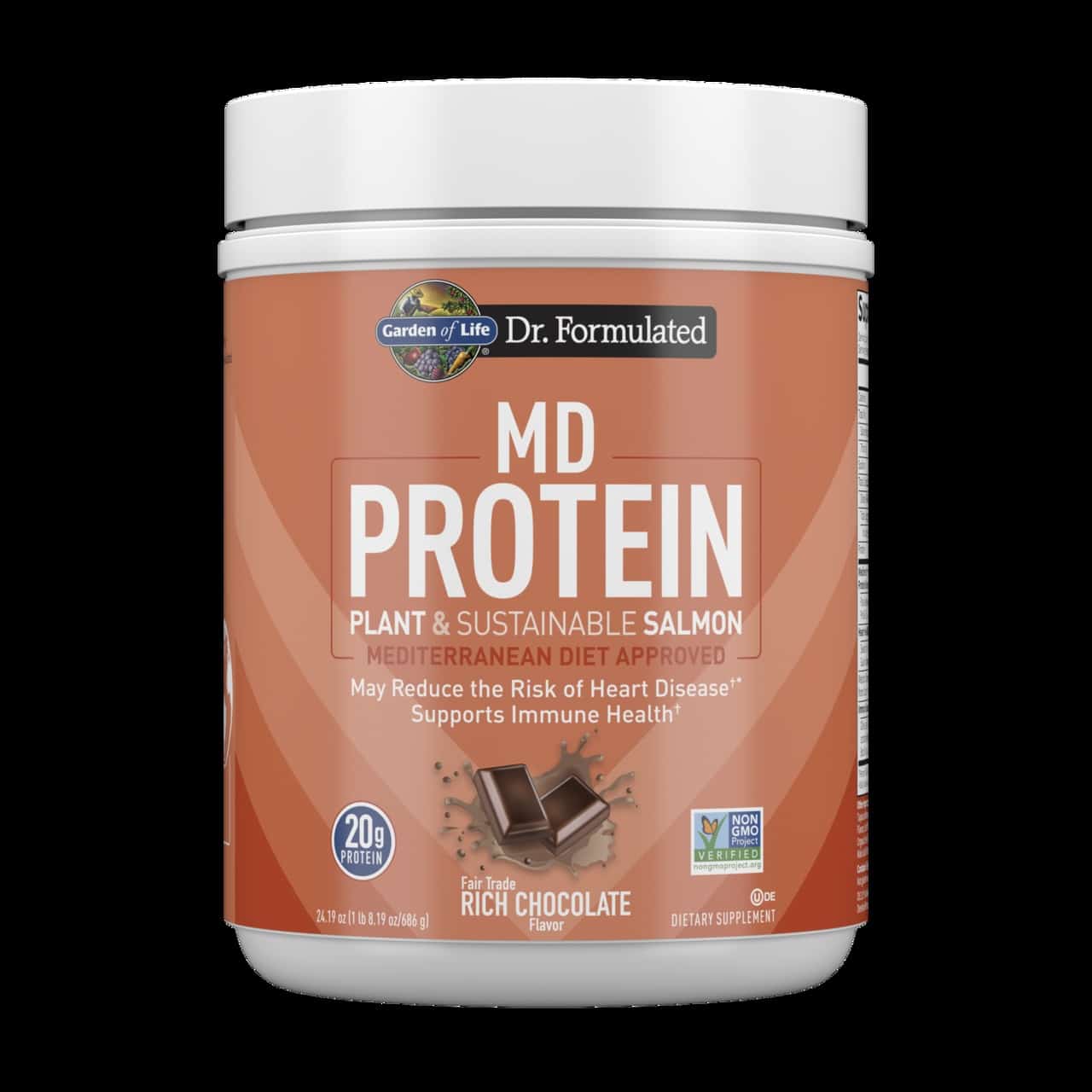 Livets Have - Dr. Formulated MD Proteinpulver från Växter &amp; Hållbar Lax, Rik på Choklad, 686g | Hälsa och välbefinnandeHälsokostVäxtproteinerVassleproteinNordisk vitalitet | Apoteka