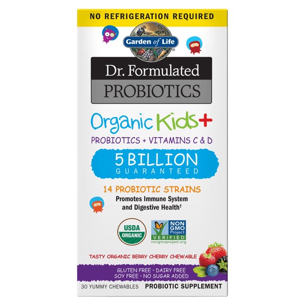 Garden of Life - Dr. Formulated Probiotics Kids+, Berry Cherry, 30 tuggtabletter | Vitaminer och MineralerHälsa och välbefinnandeHälsokostProbiotikaBiohackingBarns hälsa | Apoteka