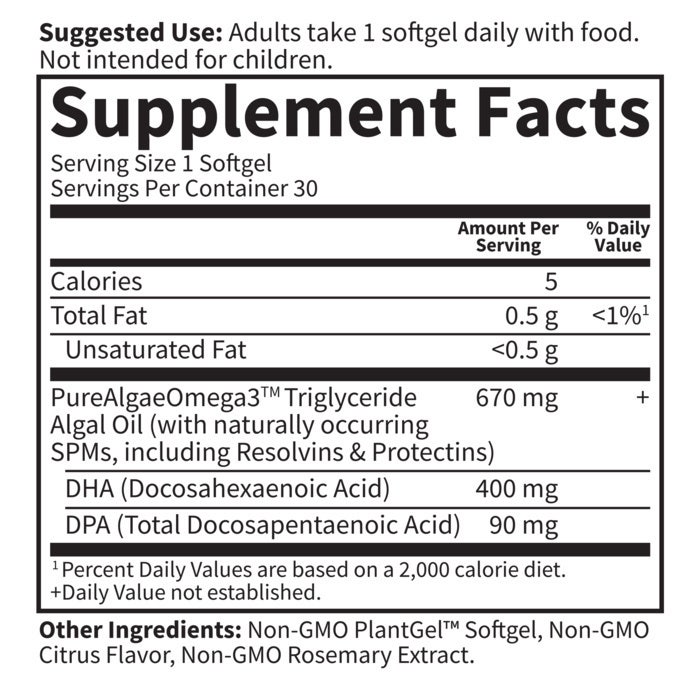 Garden of Life - Dr. Formulated Vegansk DHA, 30 mjuka kapslar - Bild 2