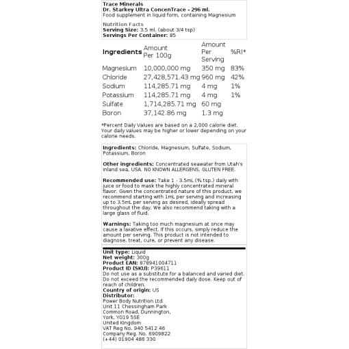 Trace Minerals - Dr. Starkey Ultra ConcenTrace, 296 ml - Bild 2