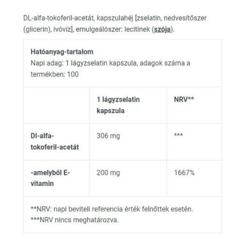 BioTechUSA - E-vitamin, 200 mg, 100 mjukkapslar - Bild 4