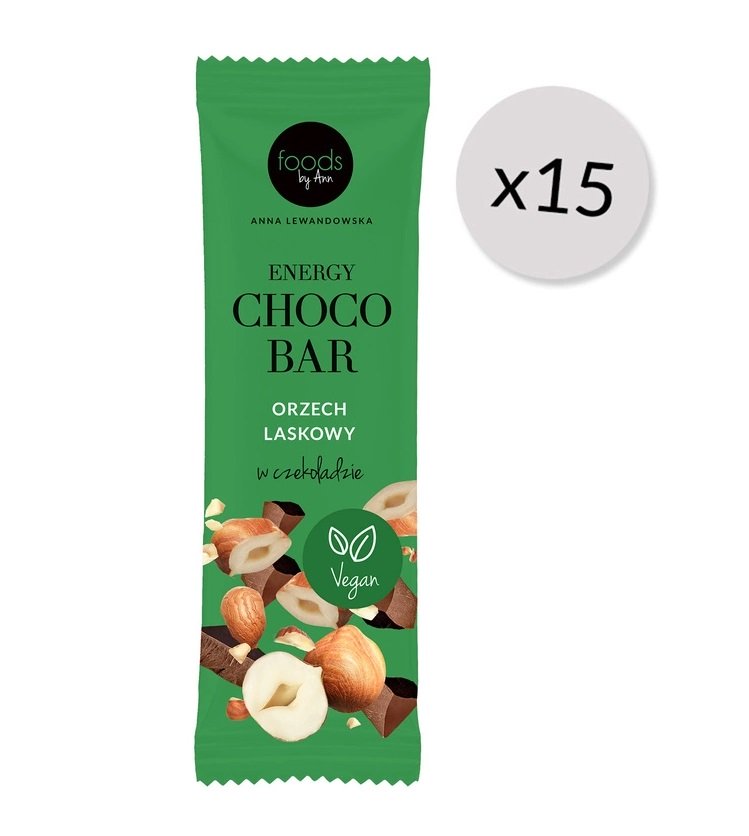 Levann - Energy Choco Bar, Hasselnöt med Chokladöverdrag, 15 x 35g | Veganska produkterHälsokostProteinbars | Apoteka