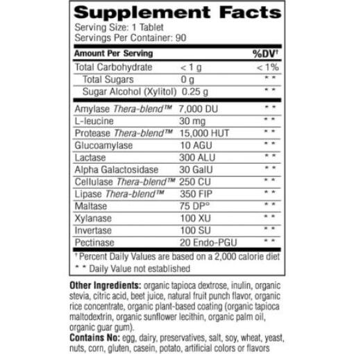 Enzymedica - Kids Digest Tuggtabletter, Fruktpunsch 90 st - Bild 3