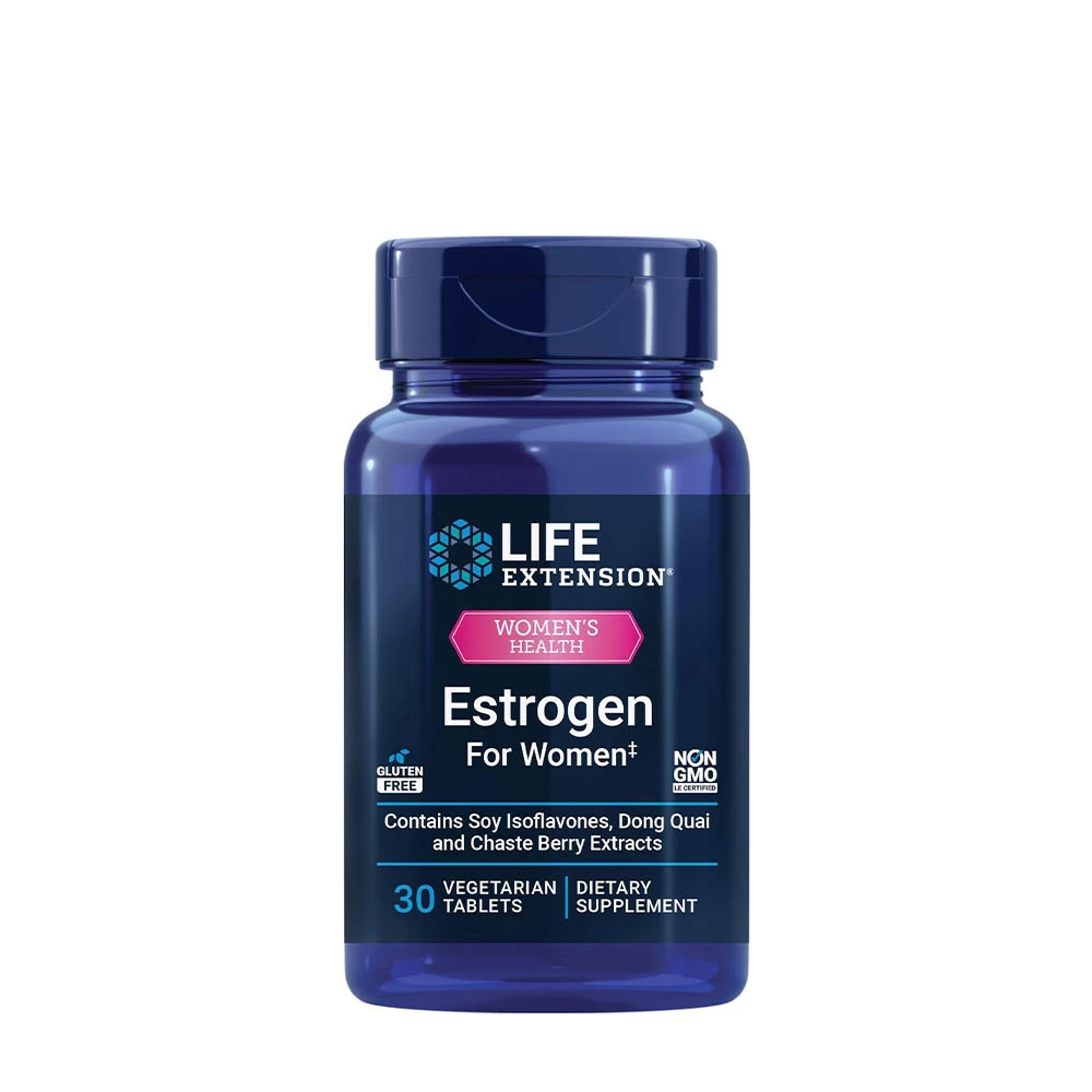 Life Extension - Östrogen för kvinnor, 30 vegetabiliska tabletter | Vitaminer och MineralerHälsa och välbefinnandeKosttillskott för kvinnorHälsokostNordisk vitalitet | Apoteka
