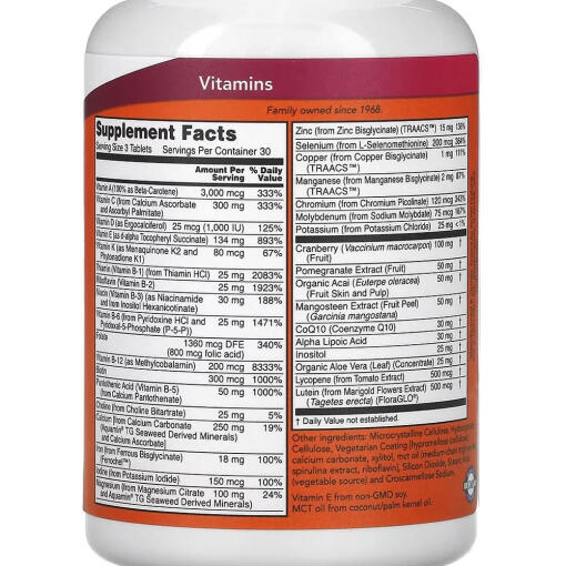 NOW - EVE Multivitamintabletter för kvinnor, storlek - Bild 2