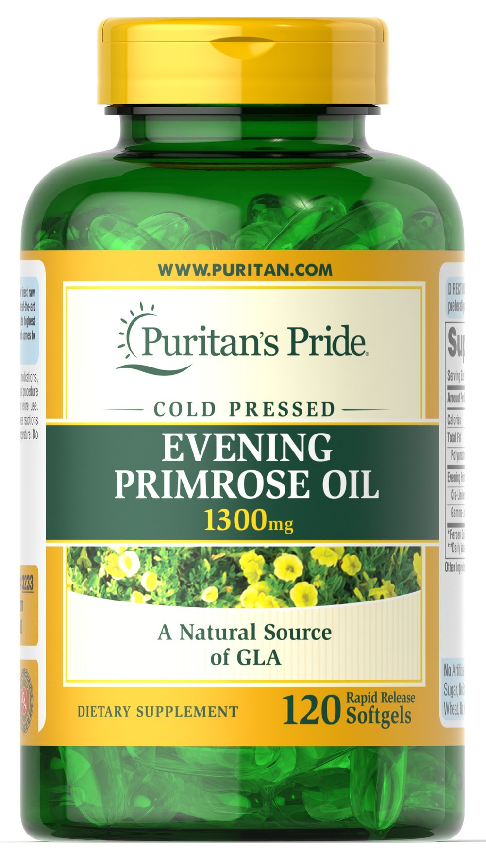 Puritans Pride - Kvällsrosolja, 1300 mg, 120 kapslar | Vitaminer och MineralerHälsa och välbefinnandeHälsokostPrimulaolja | Apoteka