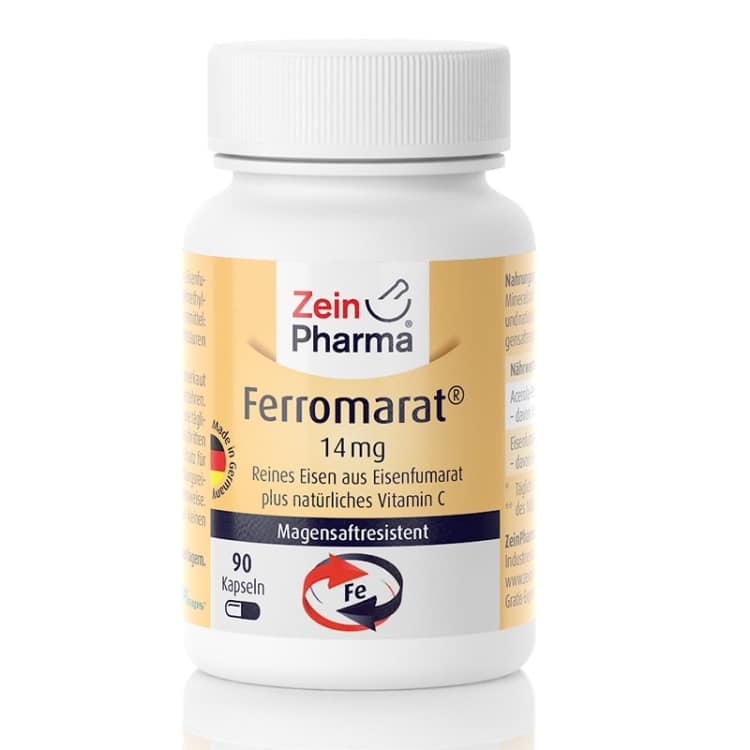 Zein Pharma - Ferromarat, 14 mg - 90 kapslar | Vitaminer och MineralerHälsa och välbefinnandeHälsokostJärn | Apoteka