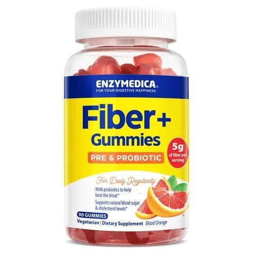 Enzymedica - Fiber+ Gummies, Blodapelsin - 90 gummibjörnar | Veganska produkterHälsa och välbefinnandeHälsokostEnzymerGummibär | Apoteka