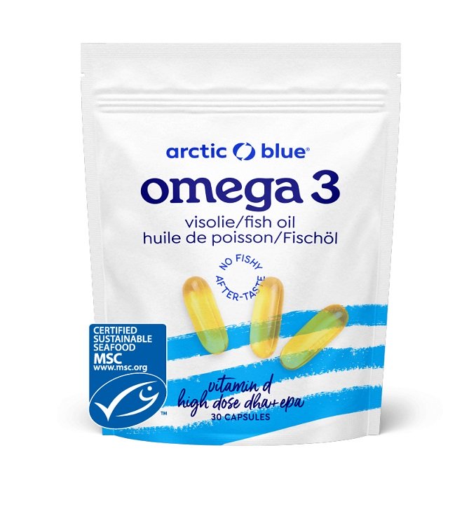 Arctic Blue - Fiskolja Hög Dos DHA + EPA med Vitamin D, 30 kapslar