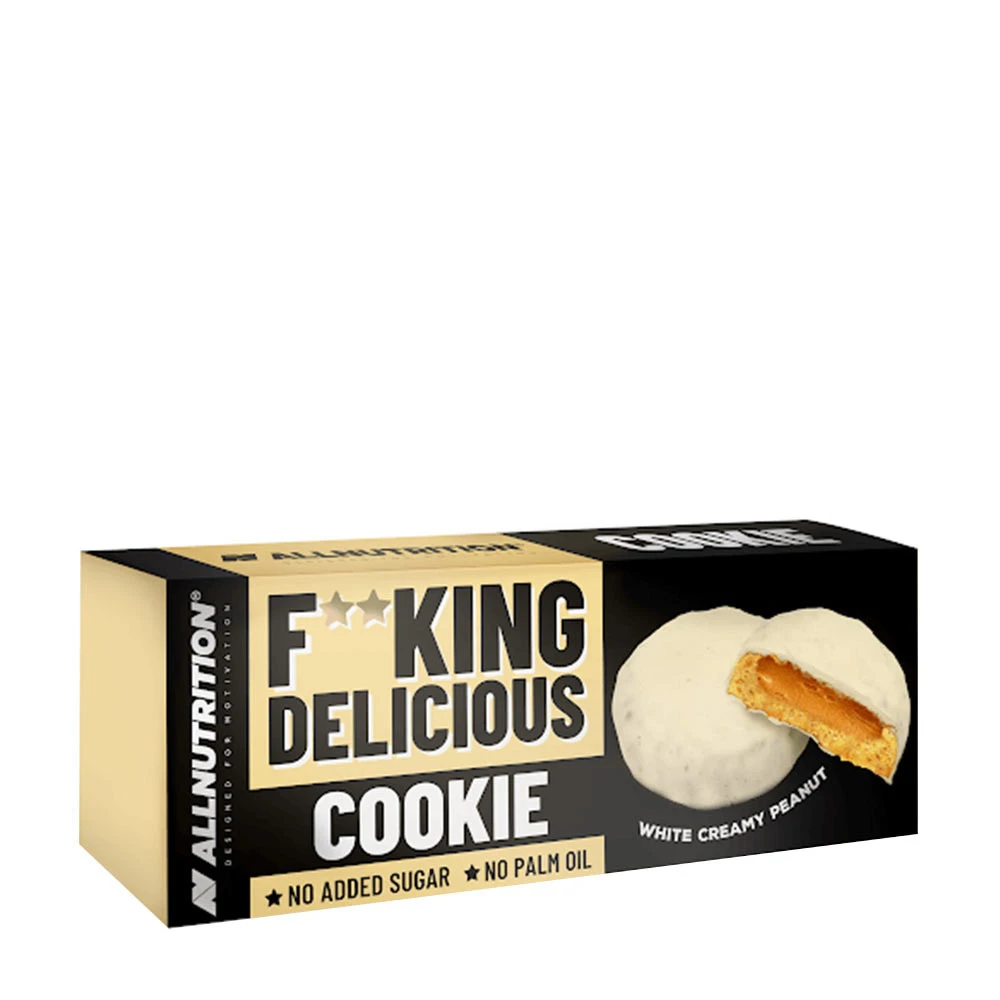 Allnutrition - Fitking Delicious Cookie, Vit Krämig Jordnöt, 128g | HälsokostSkuldfria godsakerProteinbars | Apoteka