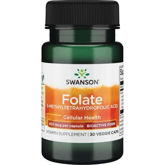 Swanson - Folate (5-metyltetrahydrofolinsyra), 400 mcg, 30 kapslar | Vitaminer och MineralerHälsa och välbefinnandeVissa vitaminerHälsokostFolat | Apoteka