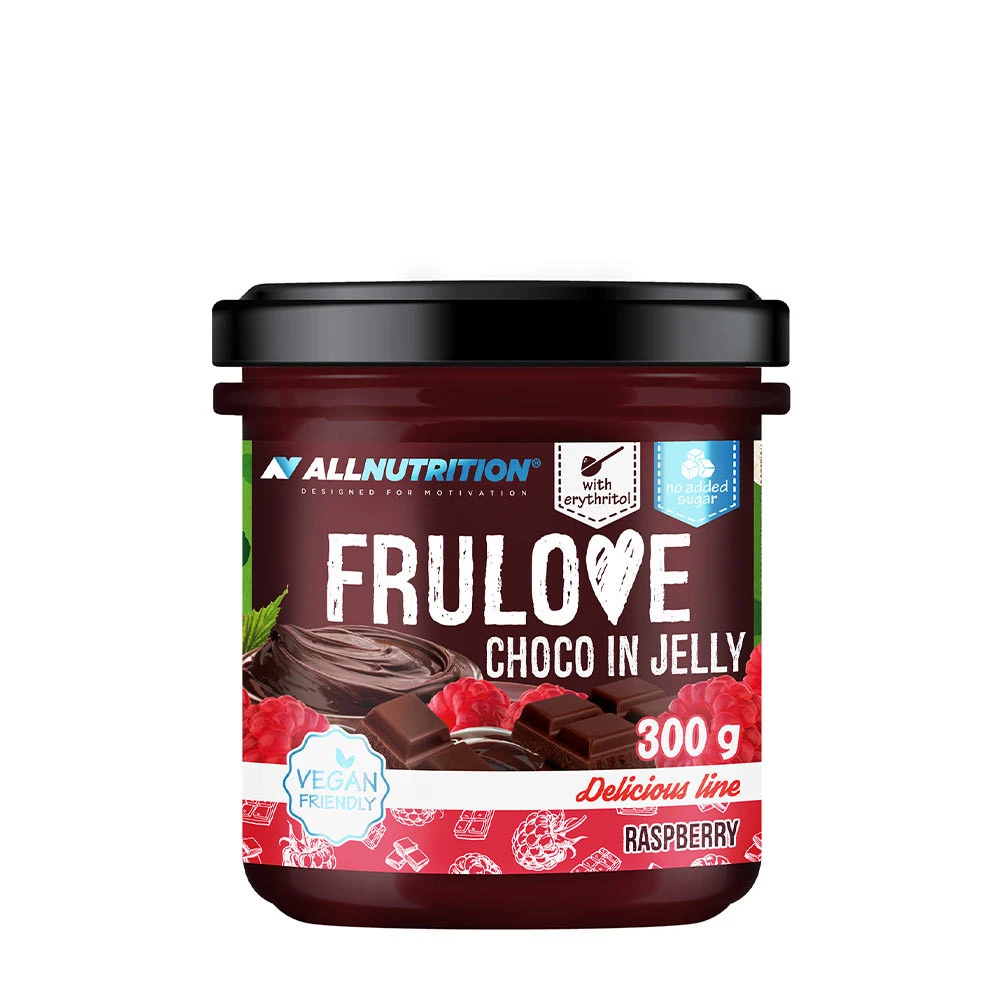 Allnutrition - Frulove Choco in Jelly Hallon, 300g | Veganska produkterHälsa och välbefinnandeHälsokostSkuldfria godsaker | Apoteka