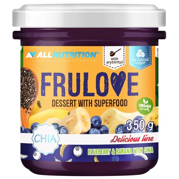 Allnutrition - Frulove Efterrätt med Superfood, Blåbär &amp; Banan med Chia, 350g | Veganska produkterHälsa och välbefinnandeHälsokost | Apoteka