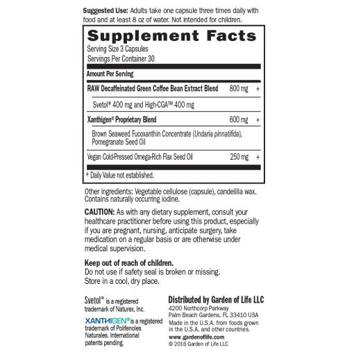 Garden of Life - FucoThin Green, 90 vegankapslar - Bild 2