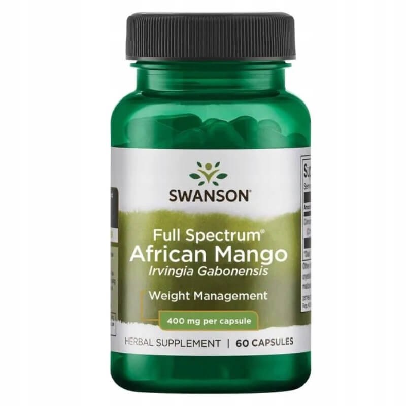 Swanson - Fullspektrum Afrikanskt Mango (Irvingia Gabonensis), 400 mg - 60 kapslar | Vitaminer och MineralerHälsa och välbefinnandeÖrttillskottHälsokostÖrter och växtbaserade preparat | Apoteka