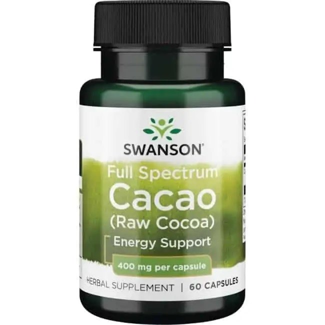 Swanson - Full Spectrum Cacao (Rå Kakao), 400 mg - 60 kapslar | Vitaminer och MineralerHälsa och välbefinnandeHälsokostÖrter och växtbaserade preparat | Apoteka