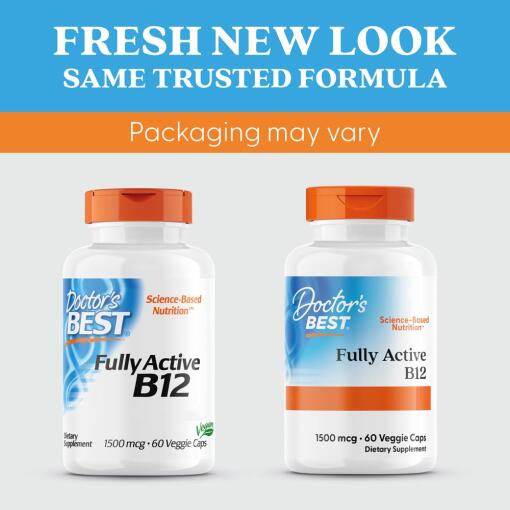 Doctor's Best - Fullt Aktivt B12, 1500 mcg - 60 vegetabiliska kapslar - Bild 5