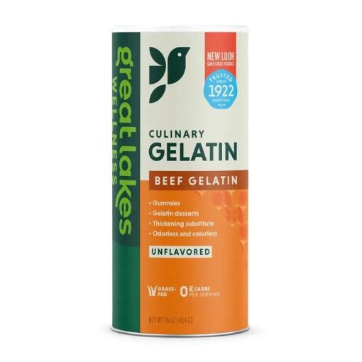 GREAT LAKES WELLNESS Culinary Gelatin - Beef Gelatin (454 g / 1 lb.)