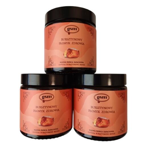 GSM MUMIO Amber flame of health - candle with amber pieces (120 ml)