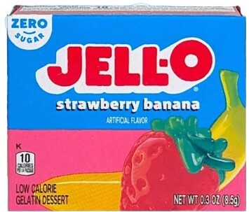 Jell-O - Geléefterrätt utan socker, Jordgubb-Banan, 8,5 g | HälsokostMåltidsersättningar | Apoteka