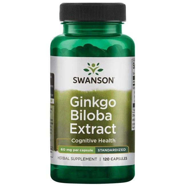 Swanson - Ginkgo Biloba-extrakt, 60 mg - 120 kapslar | Vitaminer och MineralerHälsa och välbefinnandeMental fokus och minneÖrttillskottHälsokostÖrter och växtbaserade preparat | Apoteka