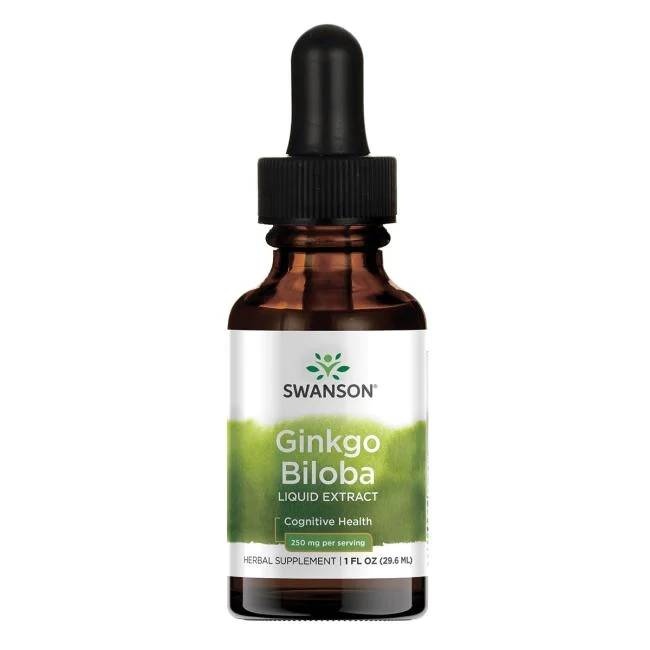 Swanson - Ginkgo Biloba Flytande Extrakt, 250 mg - 29 ml | Vitaminer och MineralerHälsa och välbefinnandeHälsokostÖrter och växtbaserade preparat | Apoteka