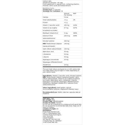 Carlson Labs - Glutathione Booster, 60 kapslar - Bild 2