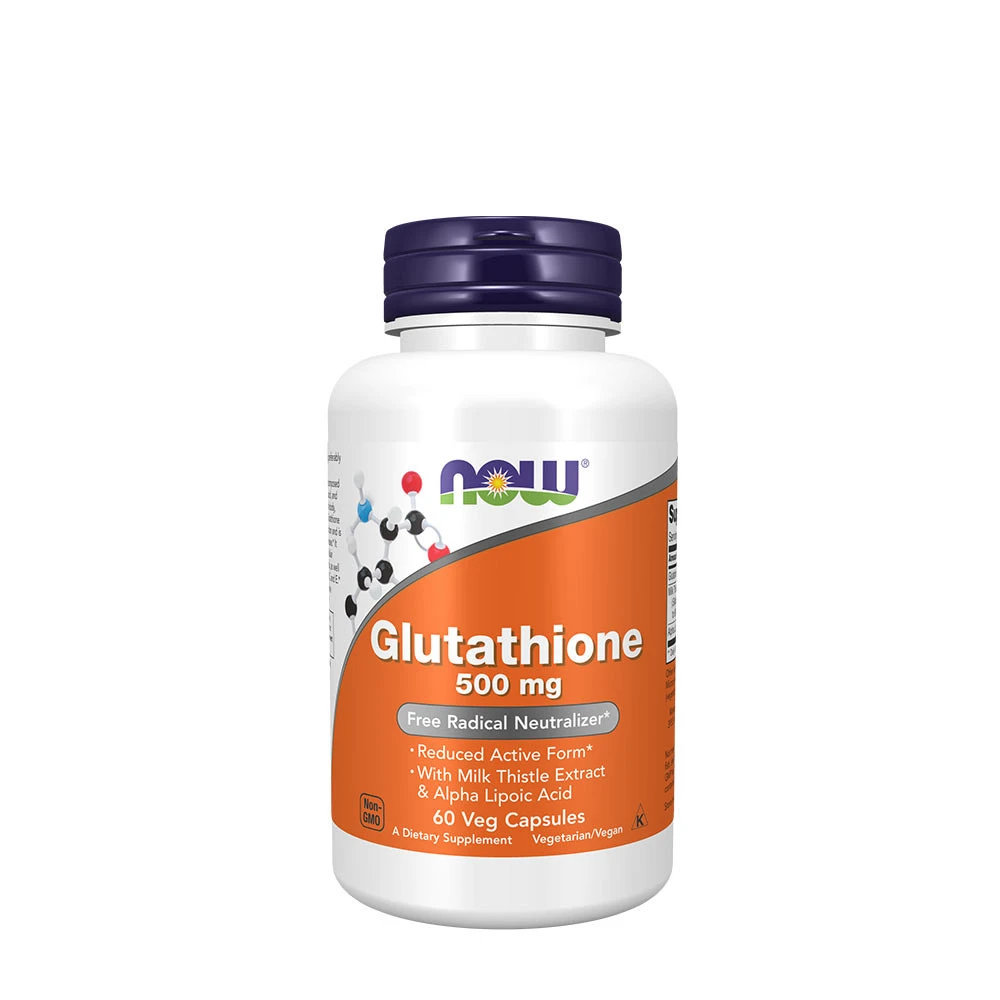 NOW - Glutation med Mjölktistelextrakt &amp; Alfa-liponsyra, 500 mg - 60 vegetabiliska kapslar | Vitaminer och MineralerHälsa och välbefinnandeAminosyror och BCAAHälsokostAlfa-liponsyraFitness och träningMjölktistelMariatistel | Apoteka