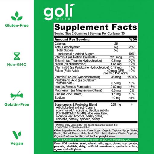 Goli Nutrition - SuperGreens, 60 Gummies - Bild 4