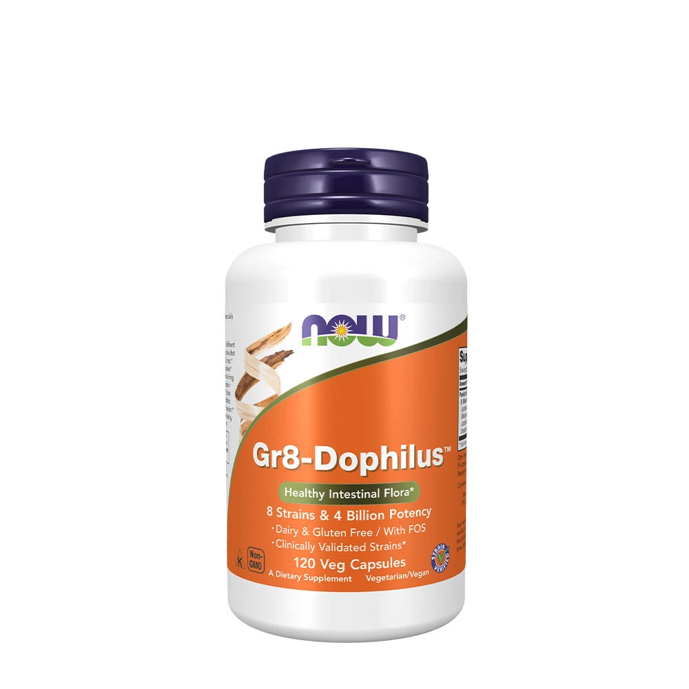 NOW - Gr8-Dophilus, 120 kapslar | Vitaminer och MineralerVeganska produkterHälsa och välbefinnandeHälsokostProbiotika | Apoteka