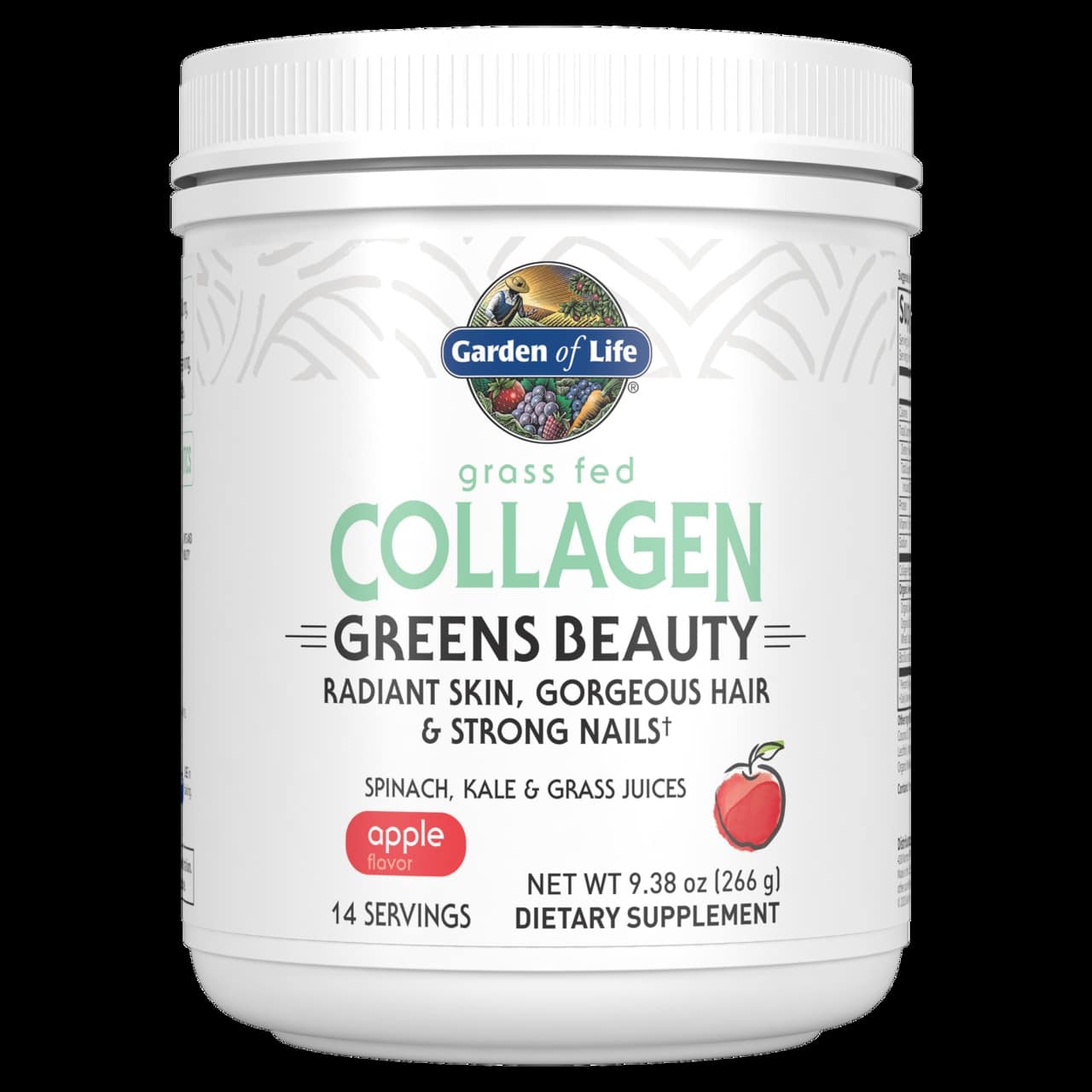 Garden of Life – Kollagen Skönhet med Gräsfodrat Kollagen, Äpple – 266g | Hälsa och välbefinnandeHår och naglarHälsokostKollagenStöd för ledernaFräsch hudNordisk vitalitet | Apoteka