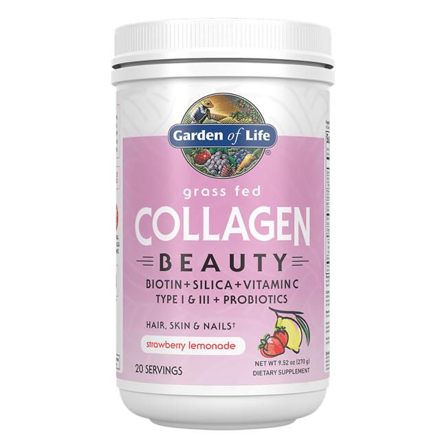 Garden of Life - Gräsbetat Kollagen Skönhet, Jordgubbscitronad - 270g | Vitaminer och MineralerHälsa och välbefinnandeHår och naglarHälsokostKollagenFräsch hudNordisk vitalitet | Apoteka