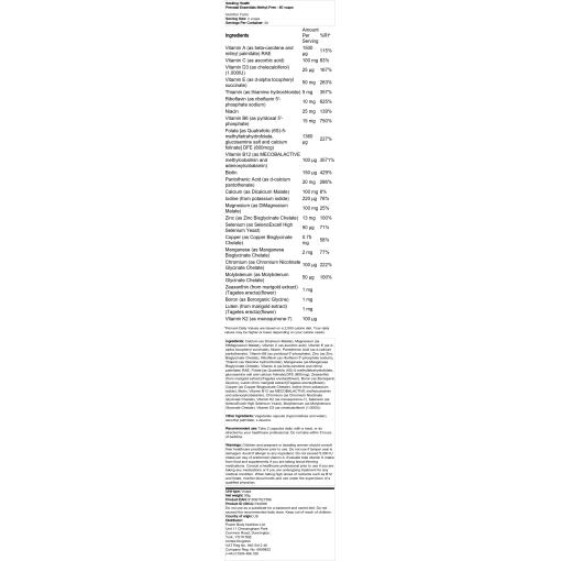 Seeking Health - Grundläggande Prenatal Utan Metyl, 60 kapslar - Bild 2