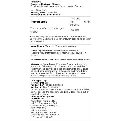 Yamamoto Nutrition - Gurkemeje Haridra, 60 kapslar - Bild 2