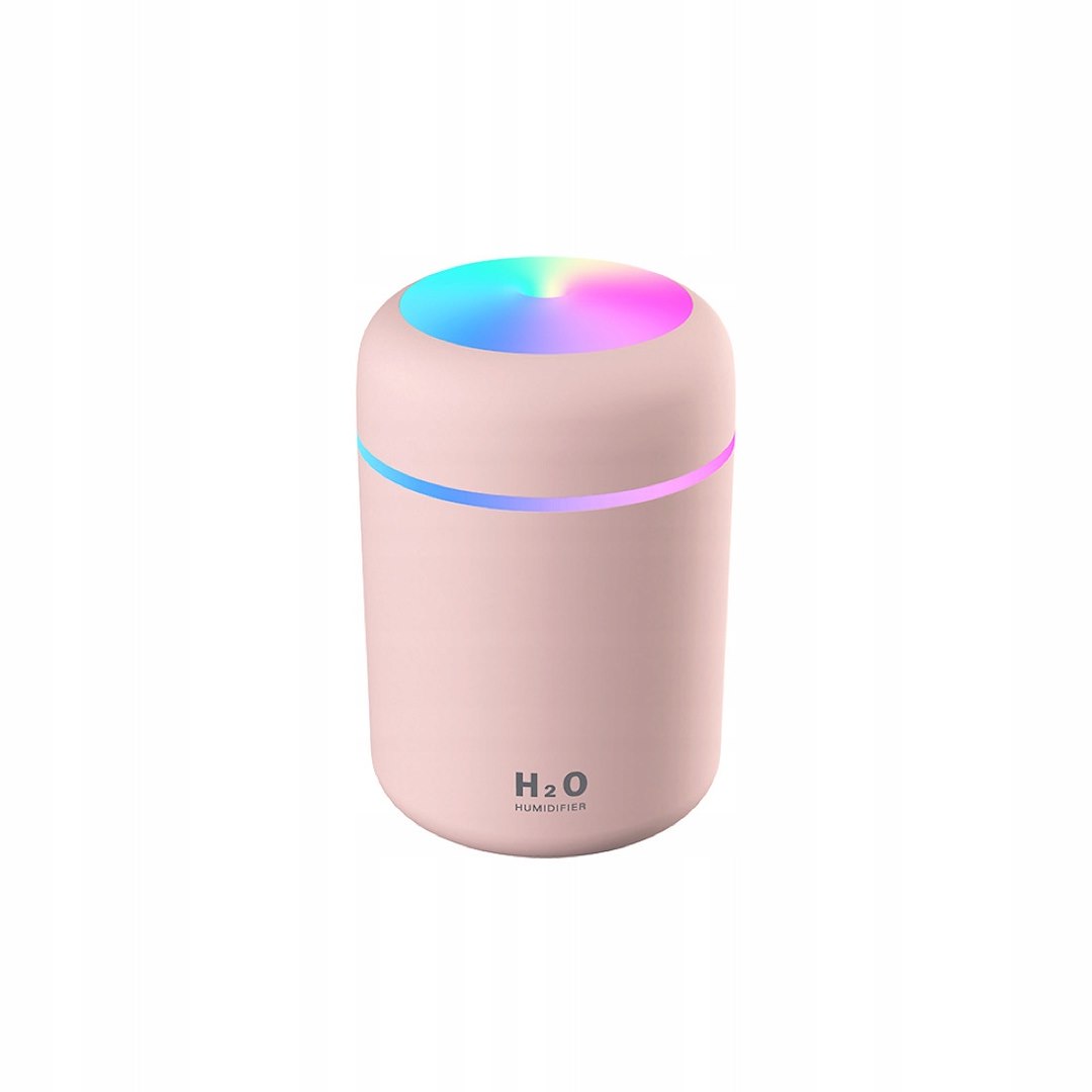 H2O - Luftfuktare med eterisk oljediffusor, USB, rosa (2 watt)