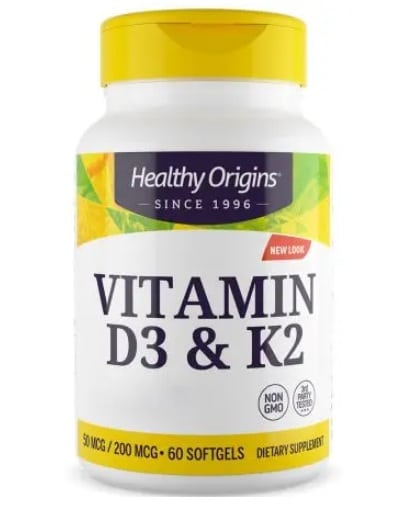 Healthy Origins - Vitamin D3 & K2, 60 kapslar | Vitaminer och MineralerD-vitaminK-vitamin | Apoteka
