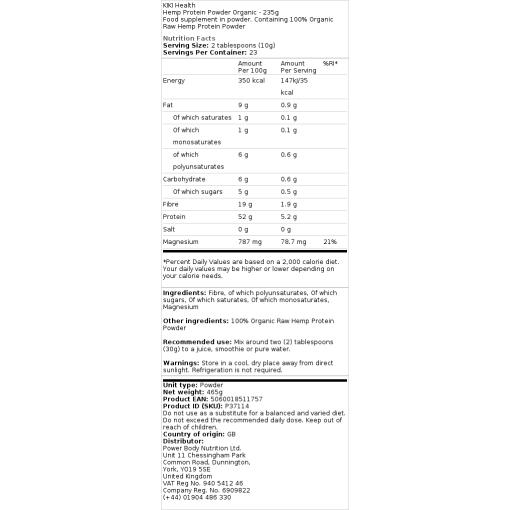 KIKI Health - Ekologiskt Hampaprotein, 235g - Bild 2