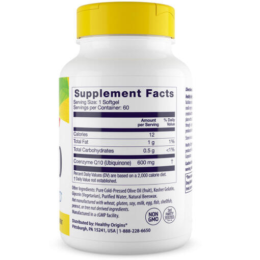 Healthy Origins - CoQ10, 600 mg, 60 mjukkapslar - Bild 3